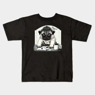 Pug Dog White Kids T-Shirt